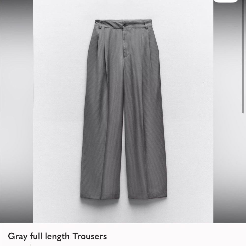 Zara Gray Full-Length Trousers